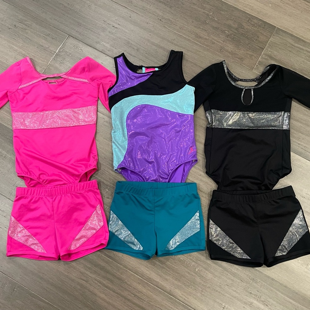 6 PC Bundle Future Star Capezio Kids Dance Costume Leotards/Half-Tights sz Small